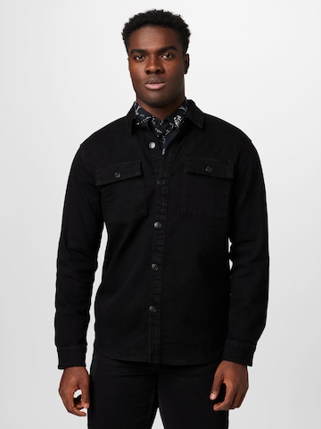 Only & Sons Comfort fit Overhemd in Zwart: voorkant
