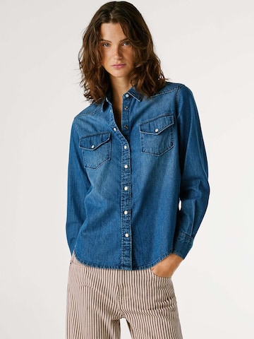 Pepe Jeans Bluse in Blau: Vorderseite
