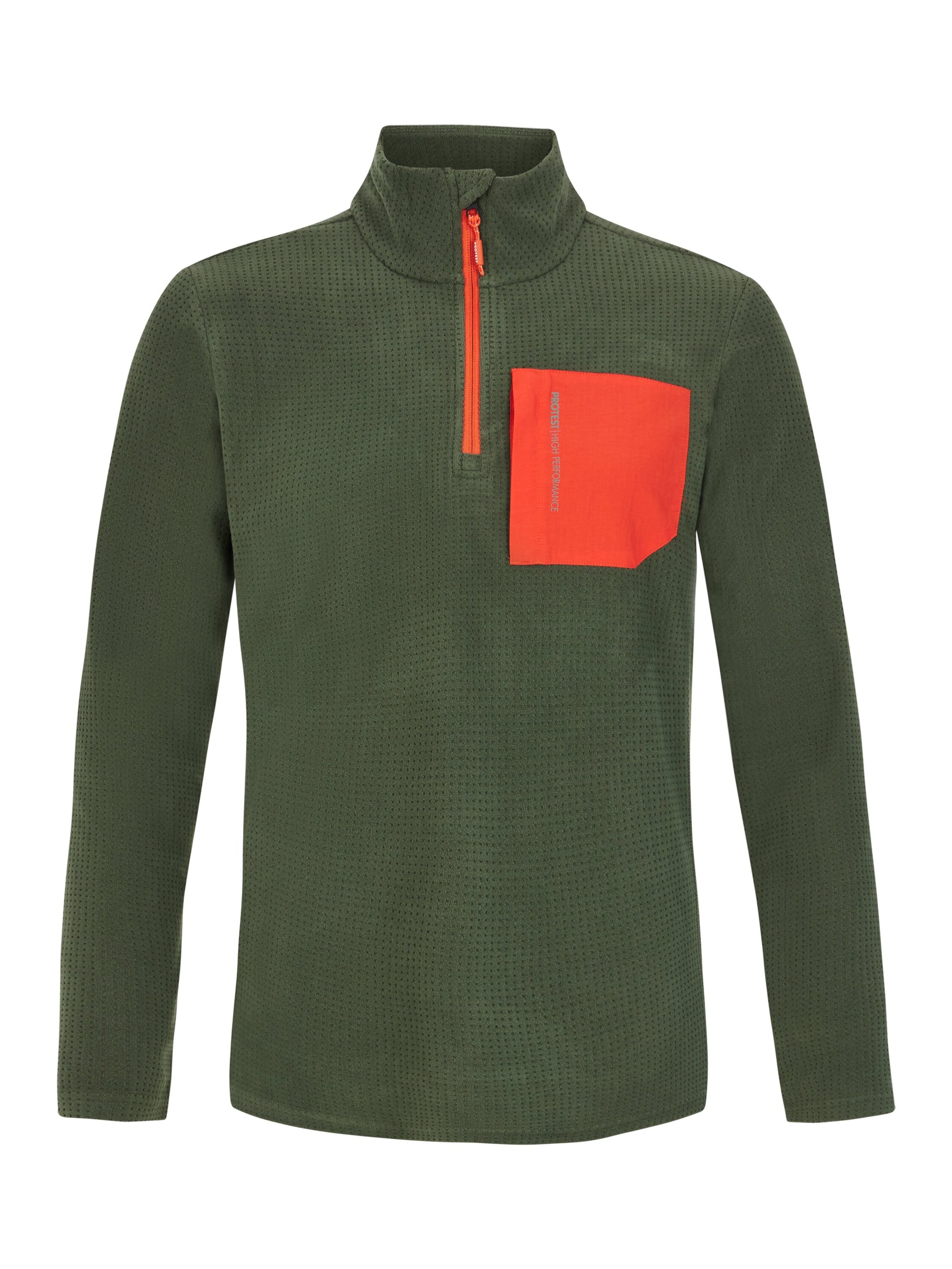 PROTEST Athletic Sweatshirt 'PRTCARE' in Green: front