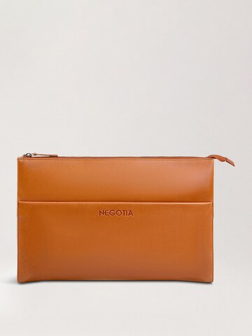 NEGOTIA Leather Laptoptas 'Notion 14 inch' in Bruin: voorkant