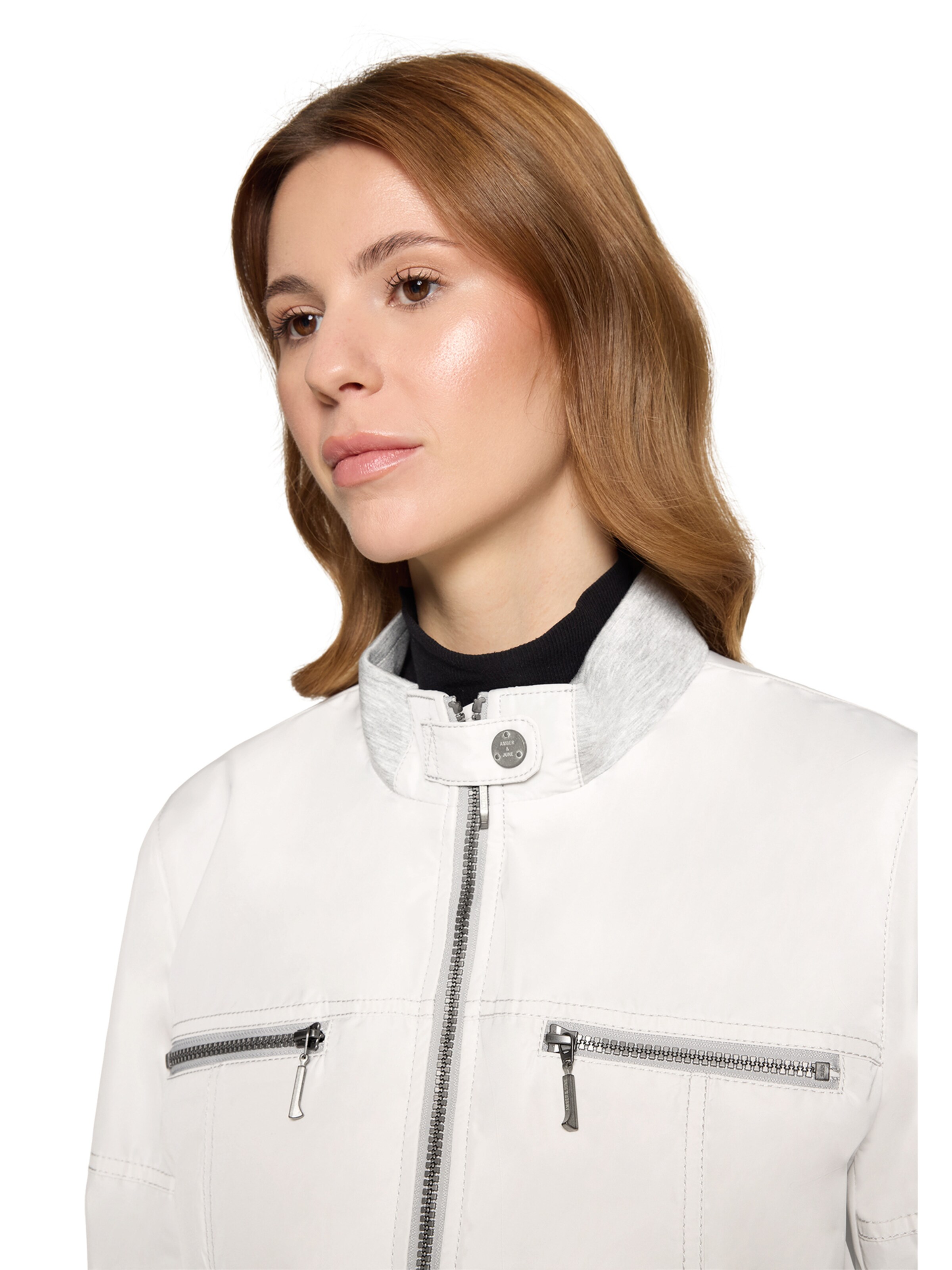 Amber & June Between-season jacket in Grey