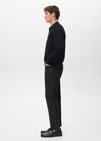 MANGO MAN Tapered Jeans 'Ben' in Black