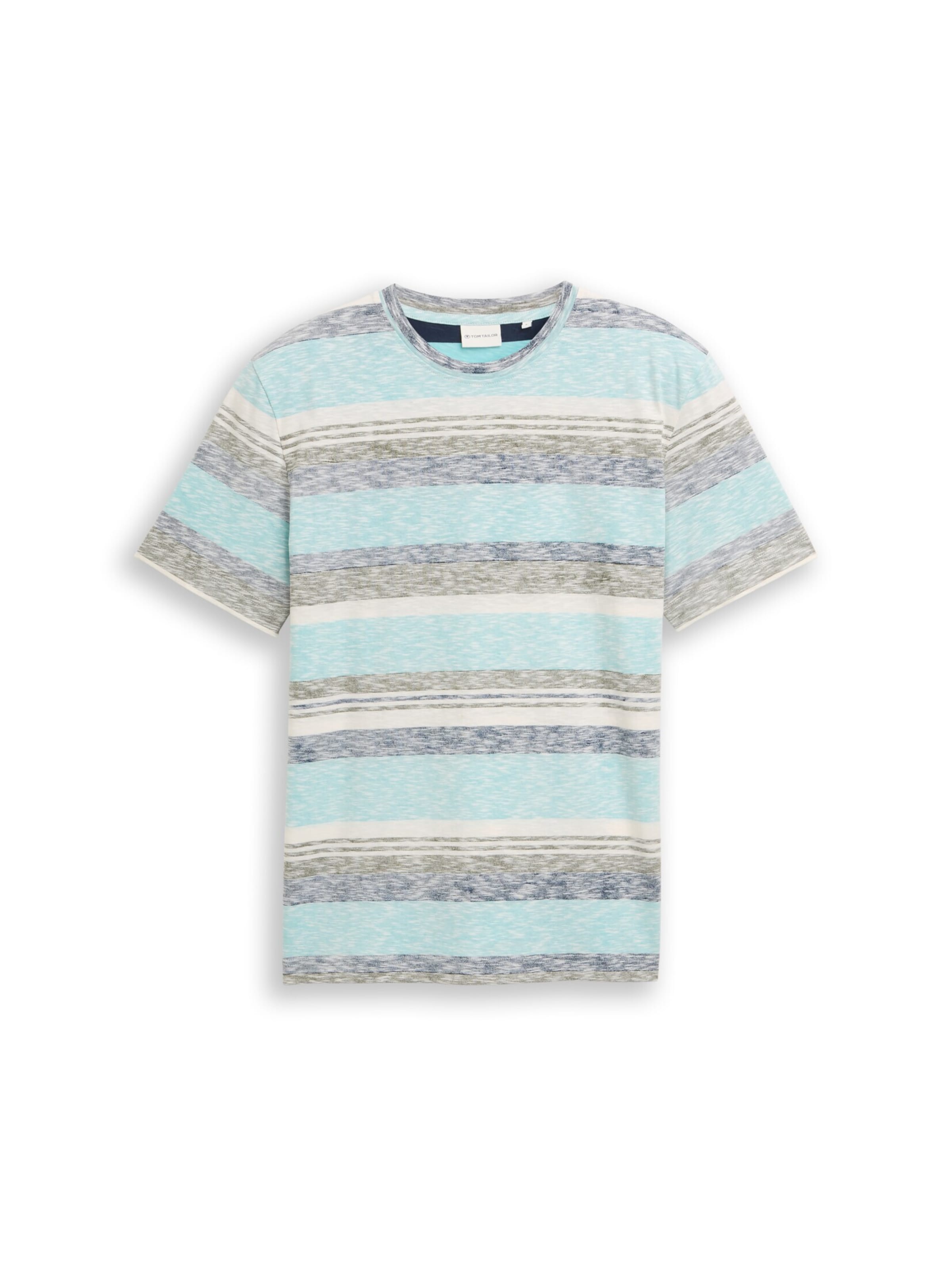 TOM TAILOR Shirt in de kleur Grijs gemêleerd / Groen / Wolwit, Productweergave