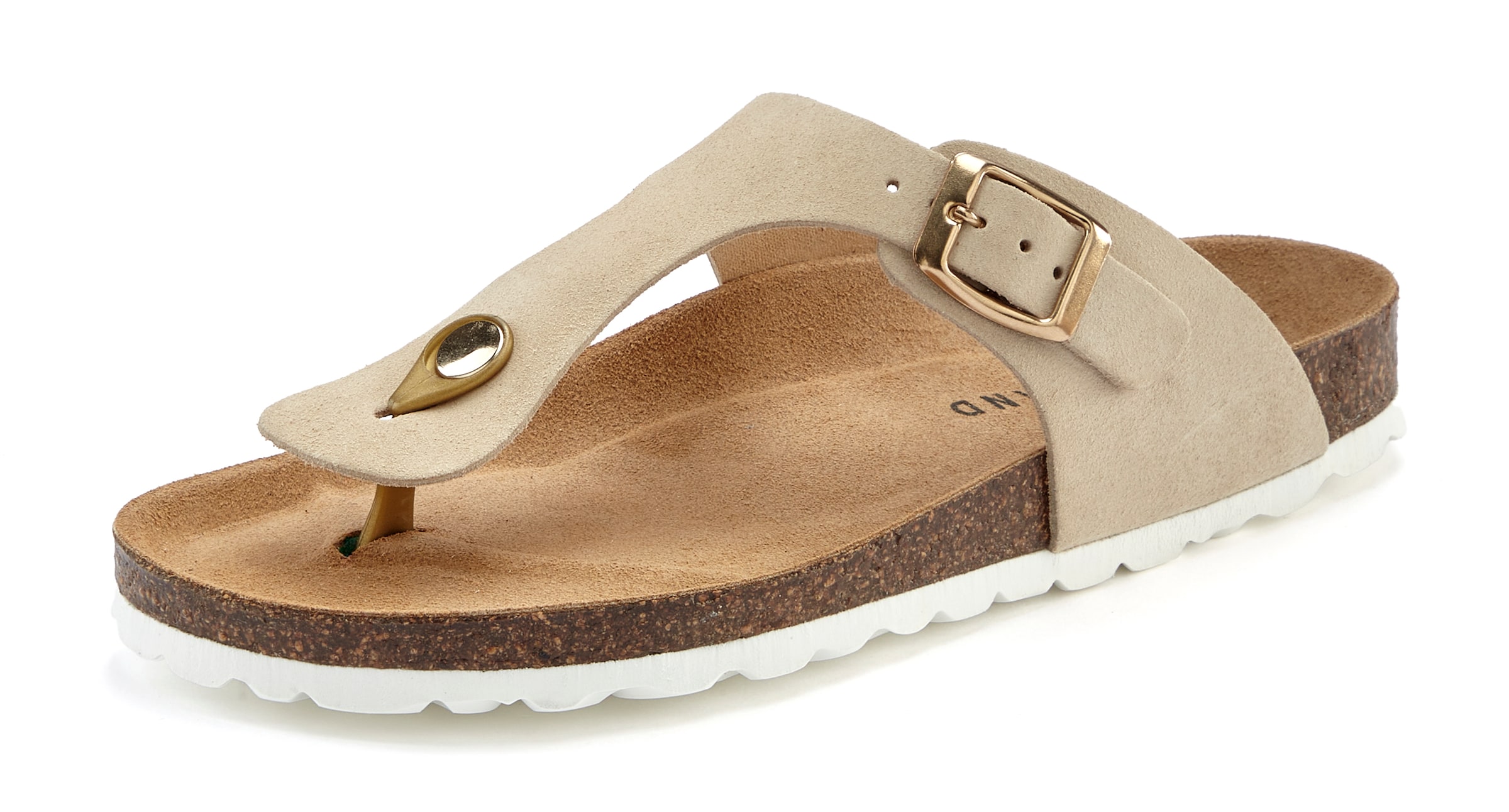 Elbsand T-Bar Sandals in Beige: front