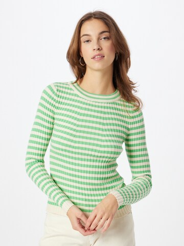 PIECES Пуловер 'Crista' в зелено: отпред