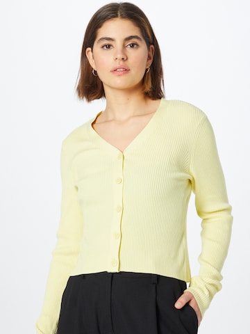 Urban Classics Knit Cardigan in Yellow: front