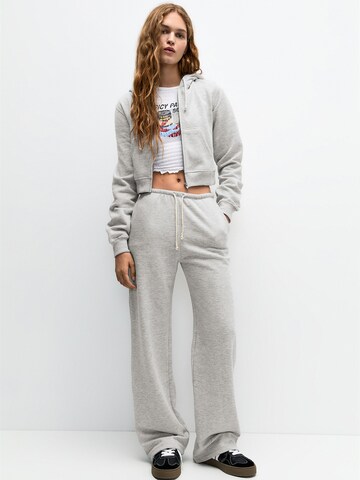 Pull&Bear Wide leg Broek in Grijs