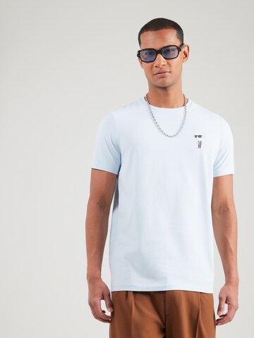 Tricou de la Karl Lagerfeld pe albastru: față