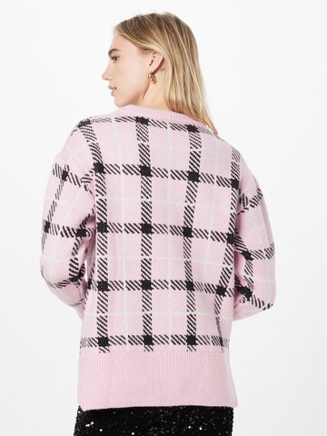 River Island Sweter 'ARGYLE' w kolorze różowy