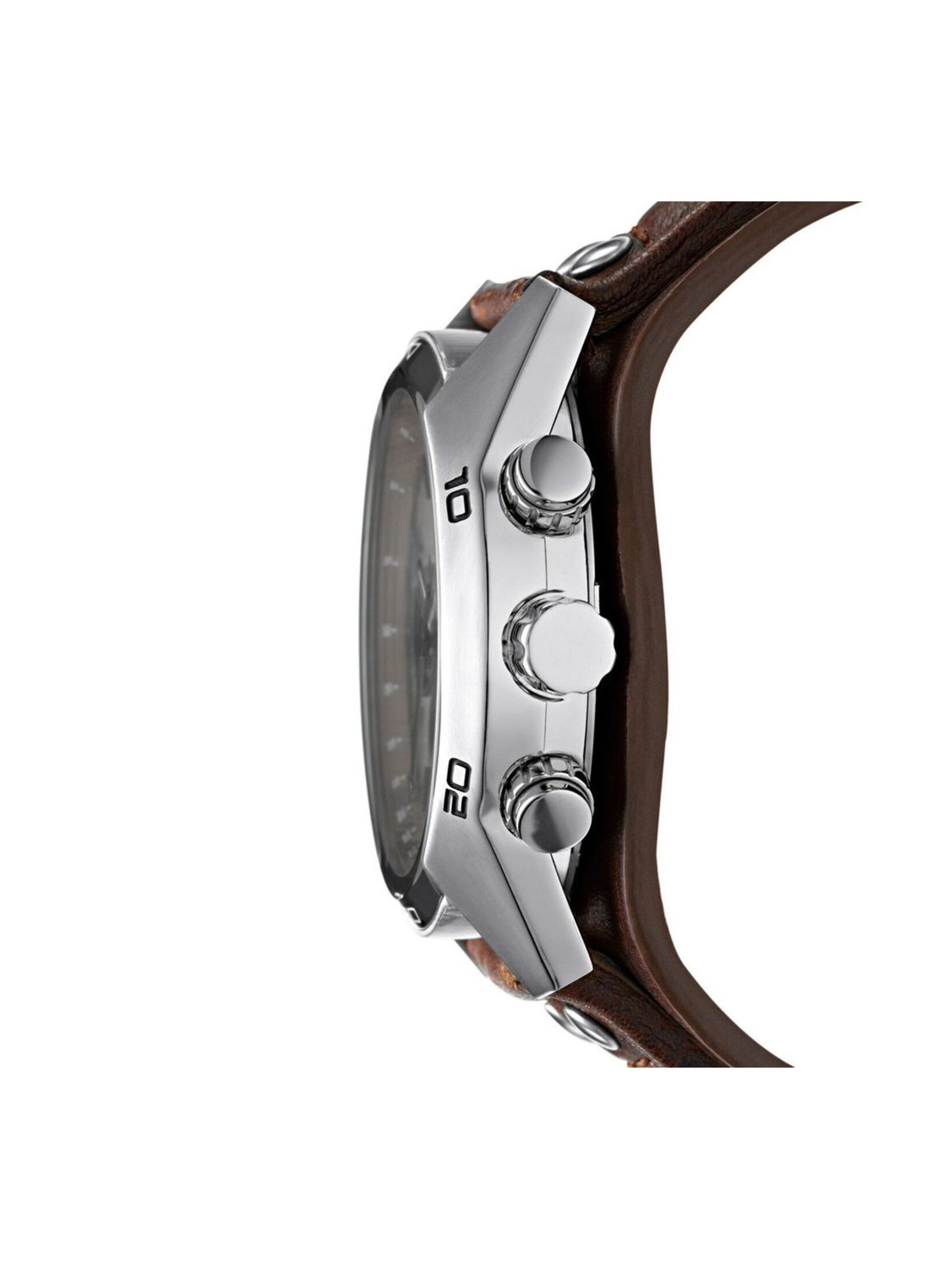 Montre à affichage analogique 'Montre Homme Fossil Coachman chronographe CH2891 avec bracelet en cuir marron.' FOSSIL en marron