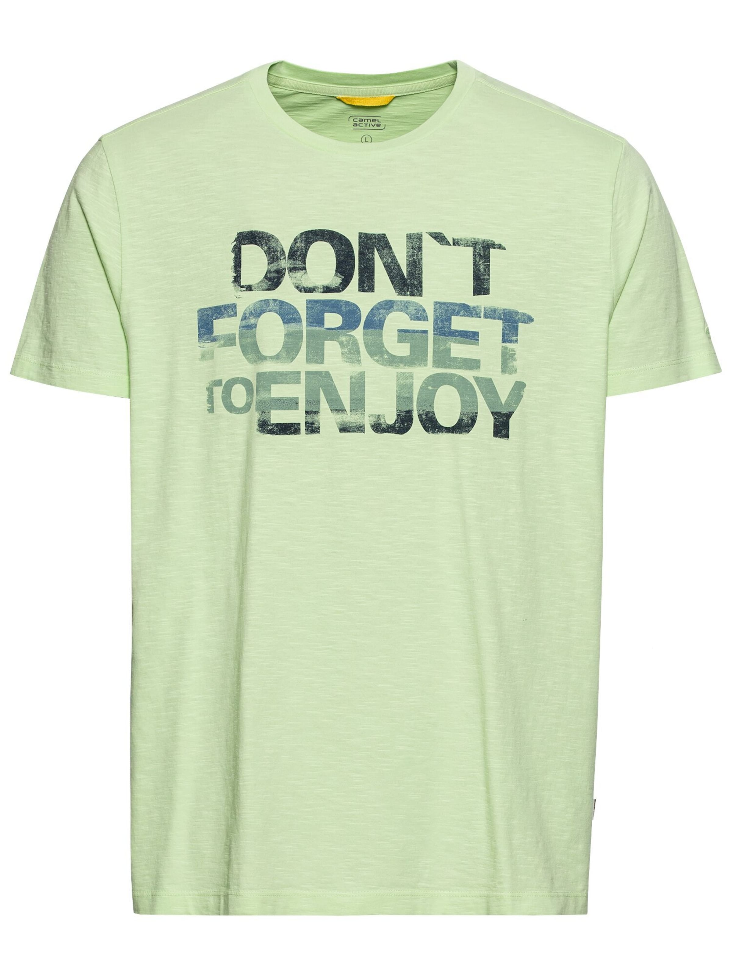 CAMEL ACTIVE T-Shirt mit Print aus nachhaltiger Baumwolle in Grün: Vorderseite