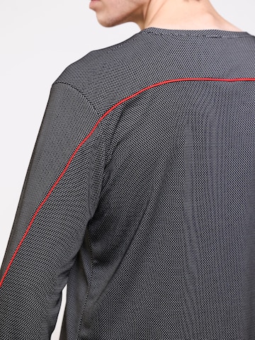 neverover - Camiseta funcional 'Men's Essential Striped Long Sleeve T-shirt' en negro