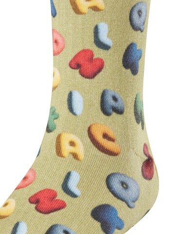 FALKE Socks 'Colourful Alphabet Print' in Green