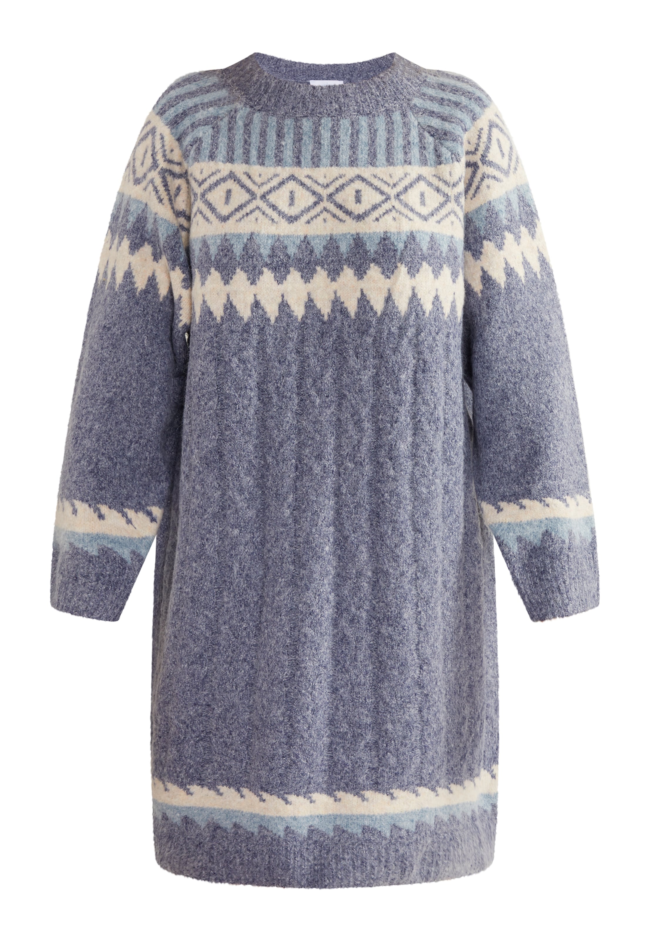 usha BLUE LABEL Плетена рокля в синьо: отпред