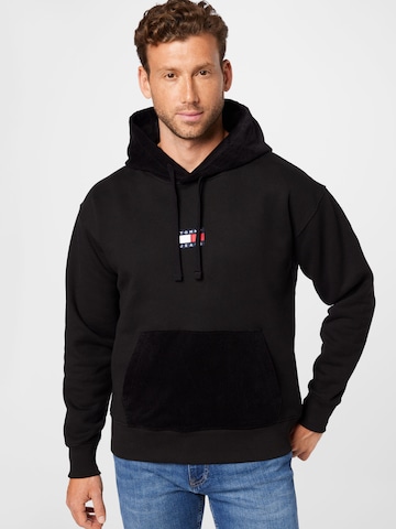 Tommy Jeans Sweatshirt in Zwart: voorkant