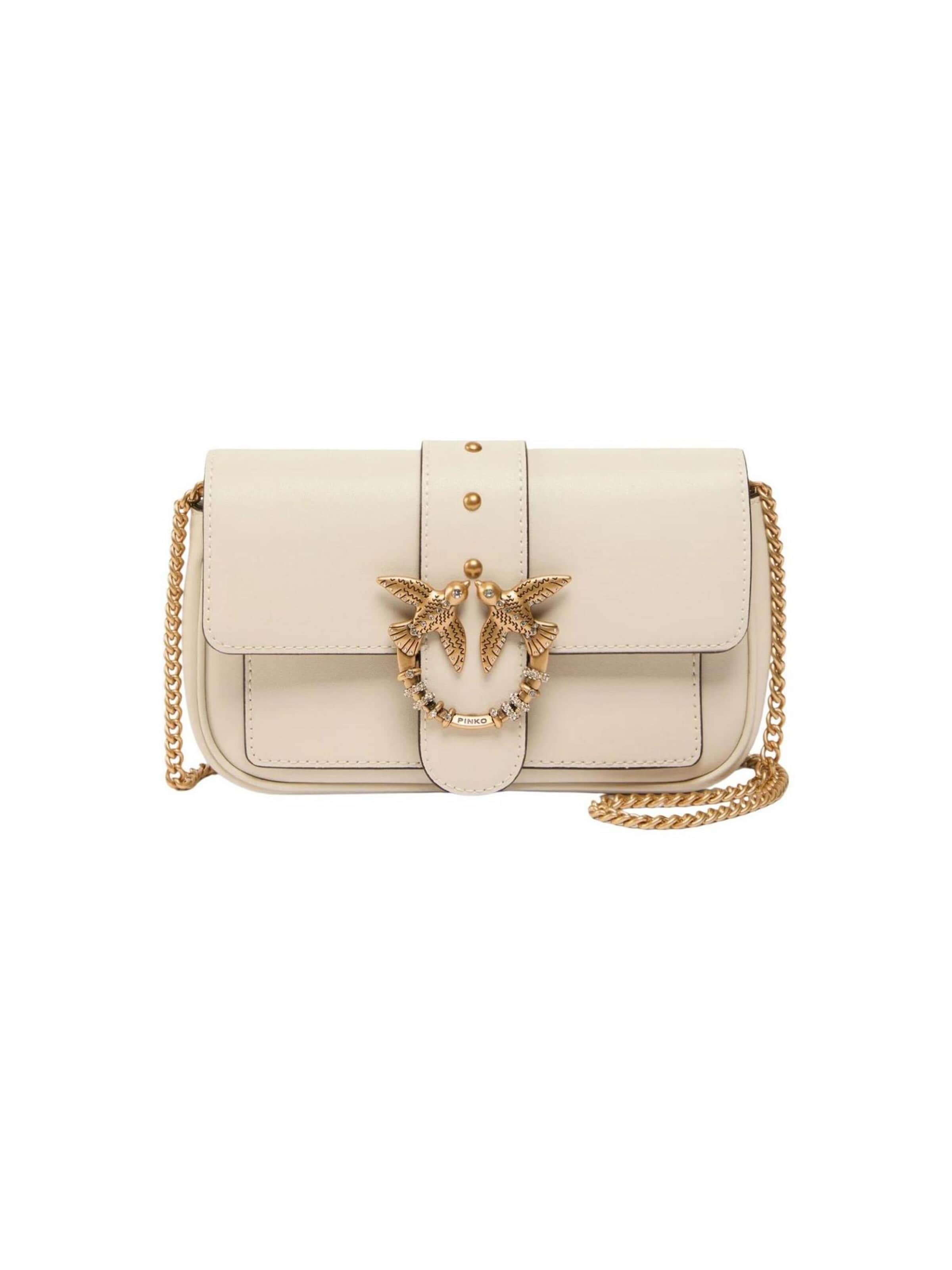 Sac bandoulière 'LOVE POCKET' PINKO en beige : devant
