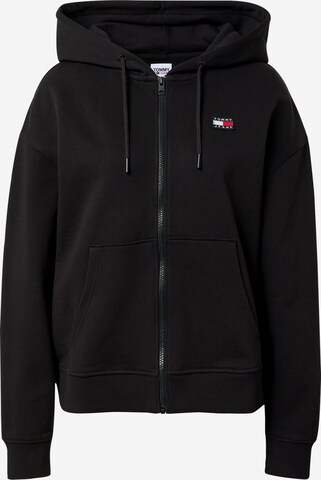 Tommy Jeans Sweatjacke in Schwarz: predná strana