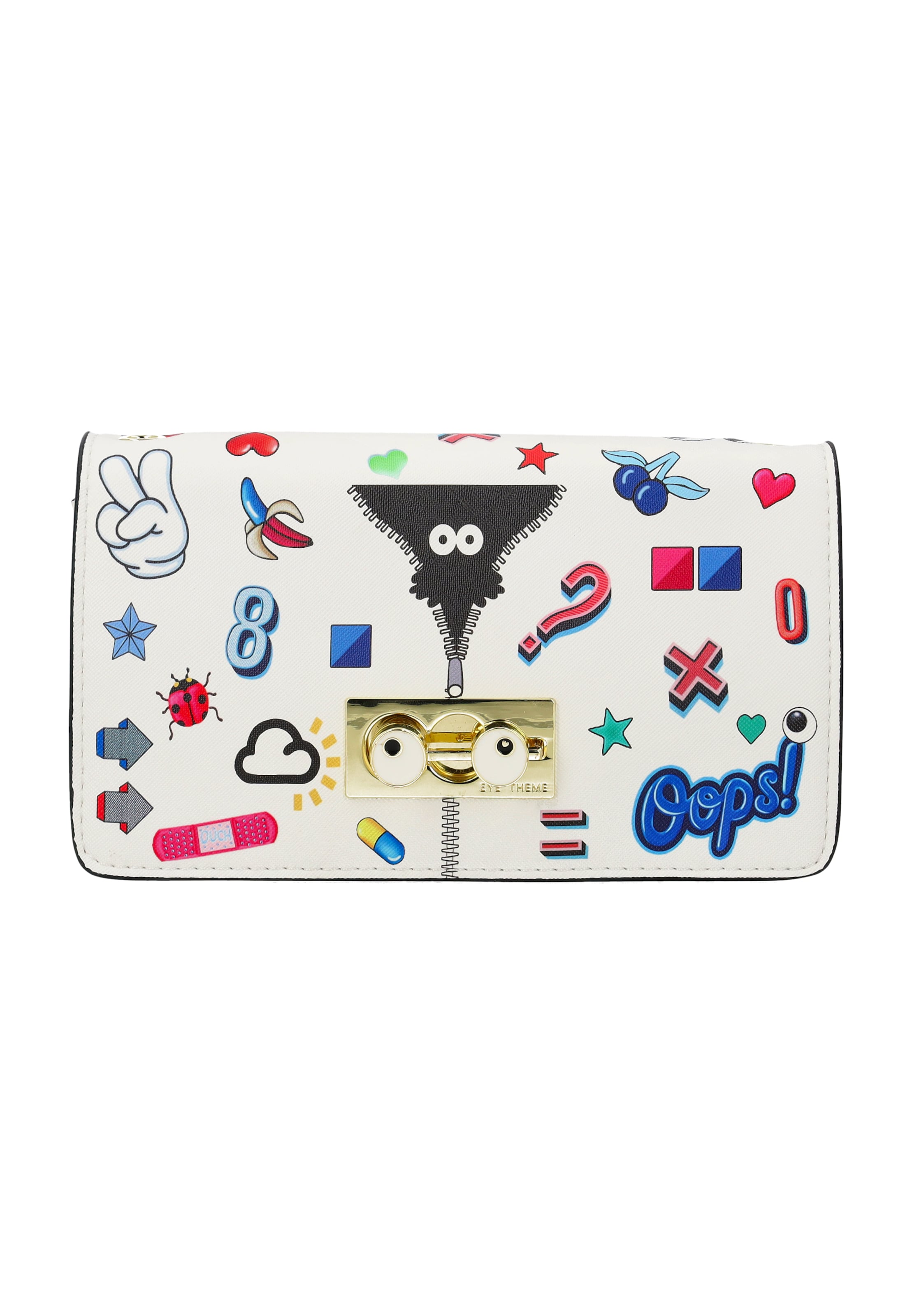 MYMO Clutch 'Pop Eyetheme' in White: front