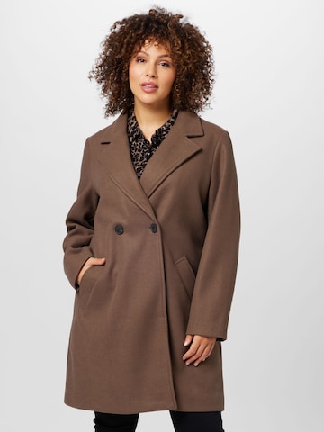 Vero Moda Curve Between-Seasons Coat 'Addie' in Brown: front