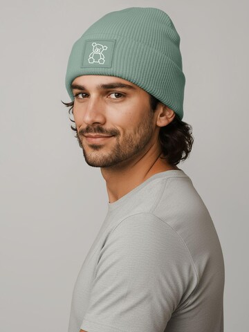Neverless Beanie 'Teddy Polygon' in Green
