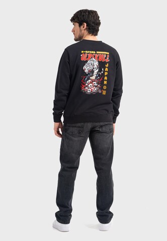 Oldskull Sweatshirt 'Xtreme Tattoo Tiger Skull' in Zwart