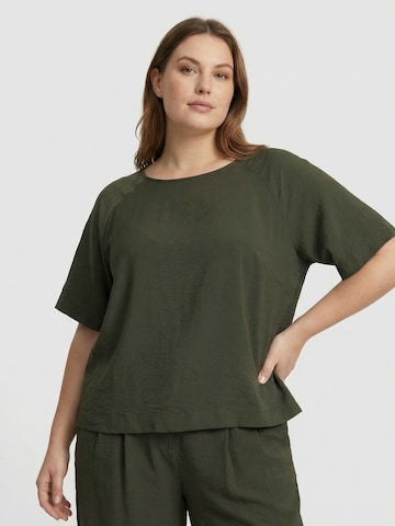 Guido Maria Kretschmer Curvy Μπλούζα 'Marou' σε πράσινο: μπροστά
