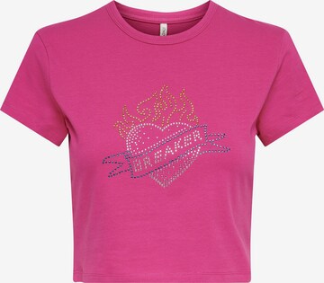 T-shirt 'Clara' ONLY en rose : devant