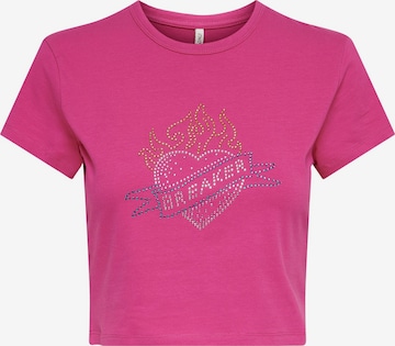 Maglietta 'Clara' di ONLY in rosa: frontale