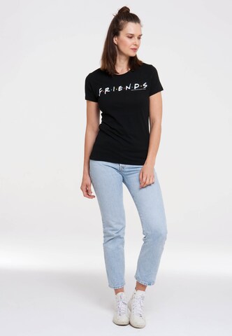 LOGOSHIRT Shirt 'Friends - Logo' in Black