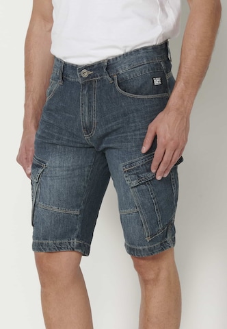 KOROSHI Regular Cargojeans i blå