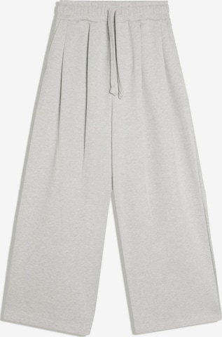 Pantalon à pince Bershka en gris : devant