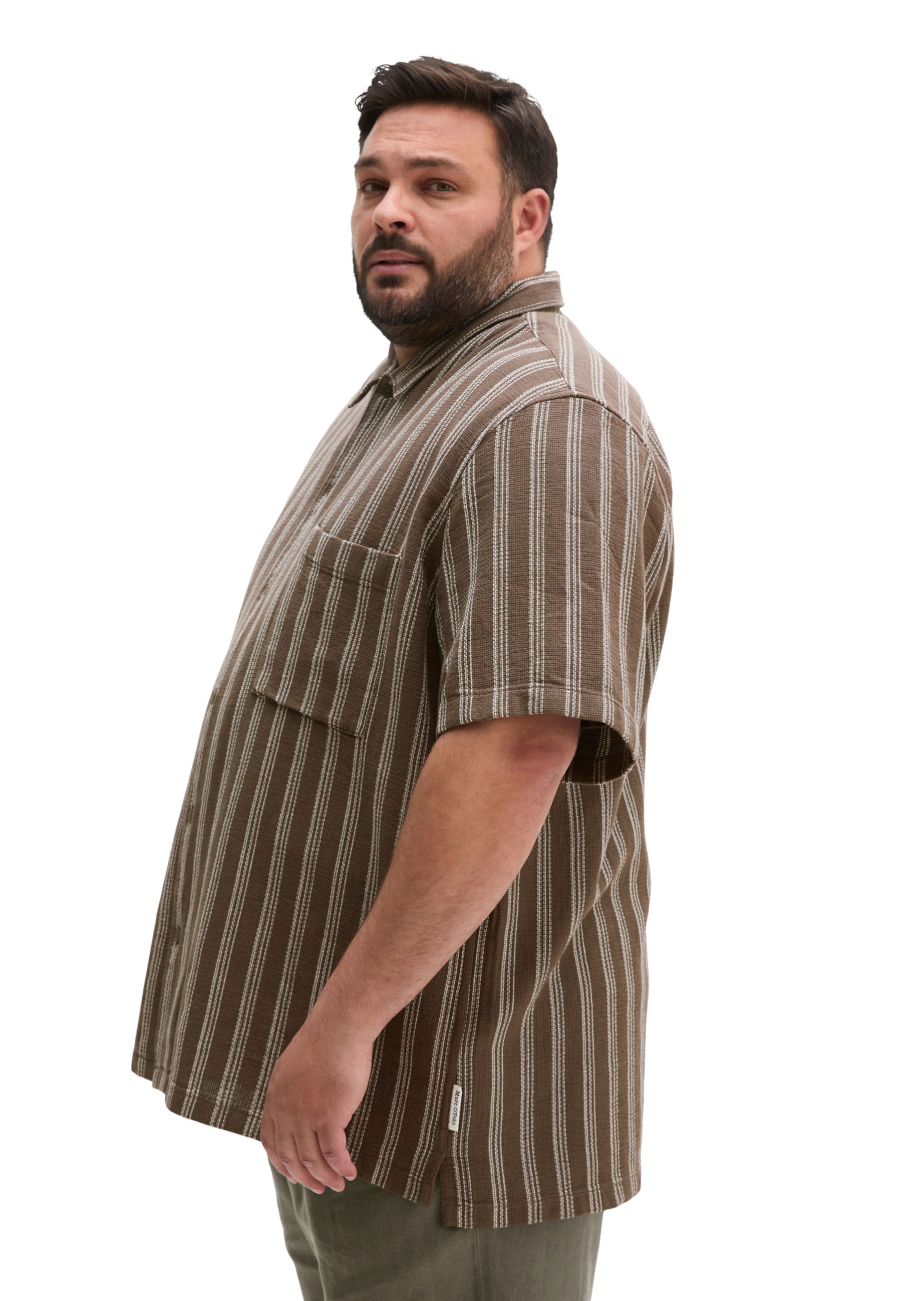 Marc O'Polo Regular fit Button Up Shirt in Brown