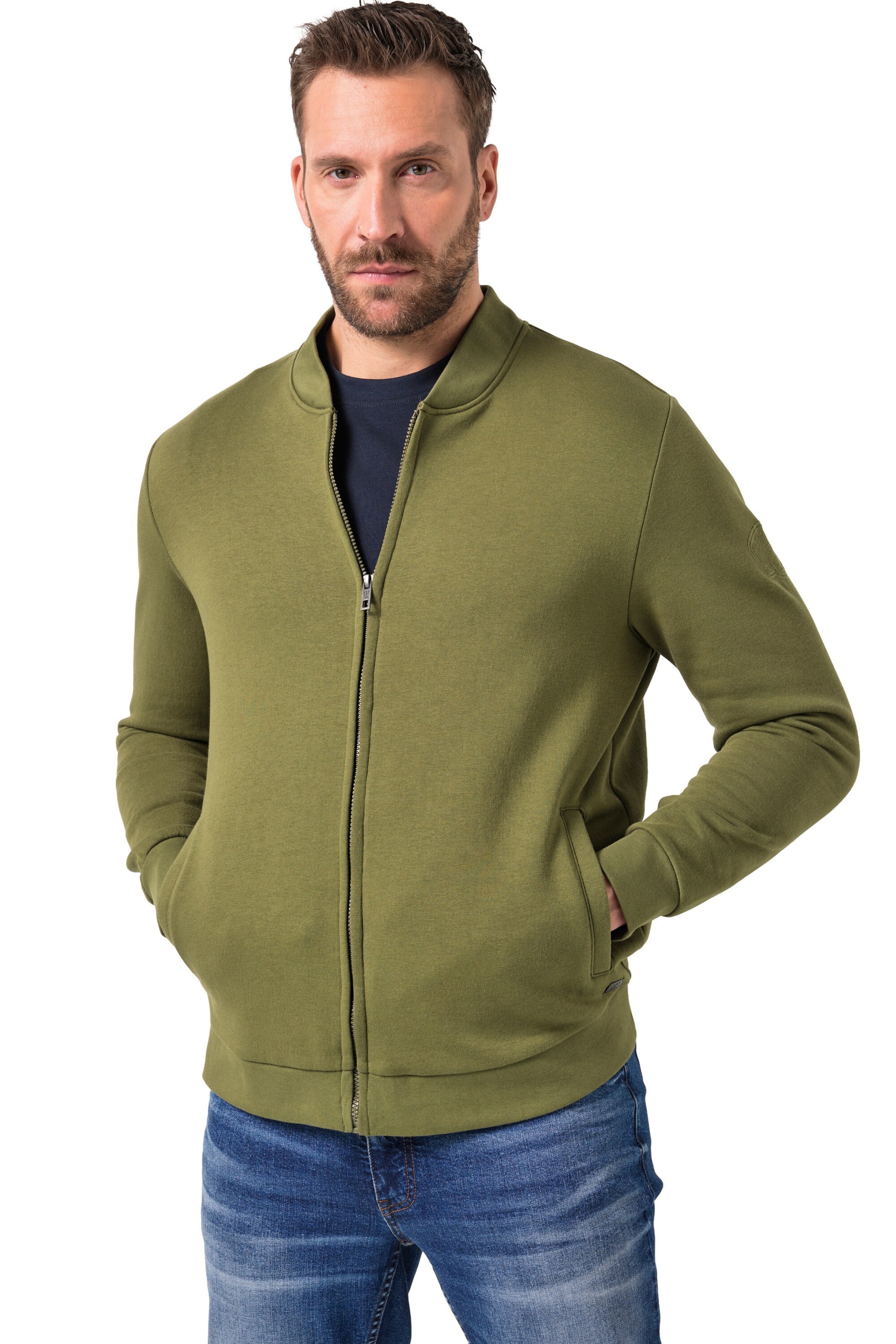 JP1880 Sweat jacket in Green: front