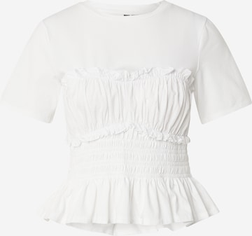 Tricou 'PCMARIA' de la PIECES pe alb: față