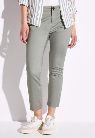 STREET ONE Slim fit Pants in Green: front