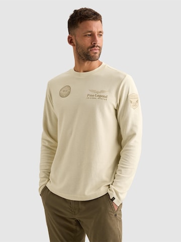 PME Legend Shirt 'T-shirt with long sleeves and artwork' in Beige: voorkant