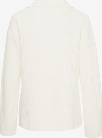 re.draft Pullover 'V-Neck Collar Sweater' in Weiß