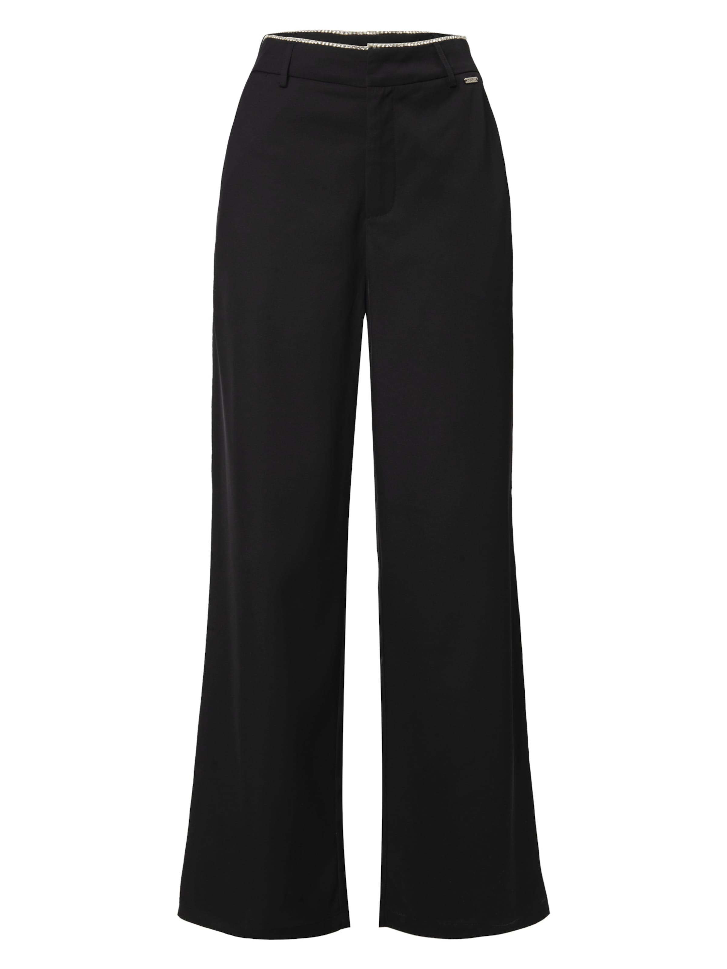 Influencer Flared Byxa i svart: framsida