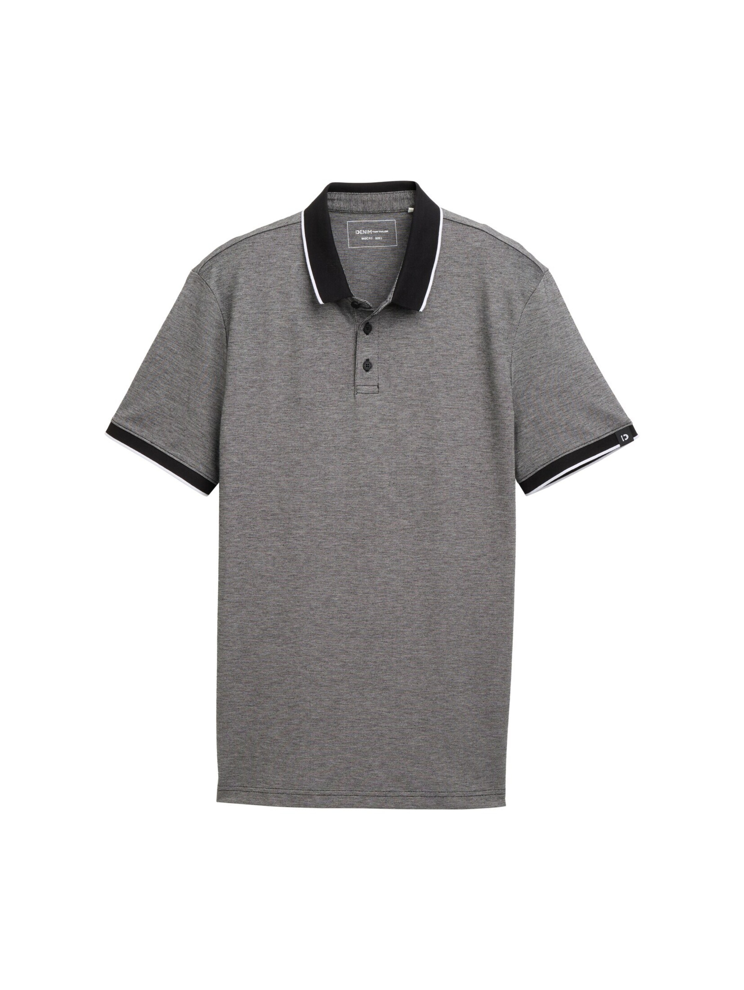 TOM TAILOR DENIM Poloshirt in Grau: Vorderseite