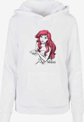 F4NT4STIC Sweatshirt 'Disney Arielle Die Meerjungfrau Shell Sketch' in Wit: voorkant