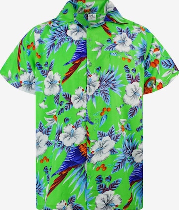 King Kameha T-shirt 'Cherryparrot' i grön: framsida