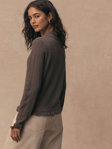 Next Gebreid vest in Bruin