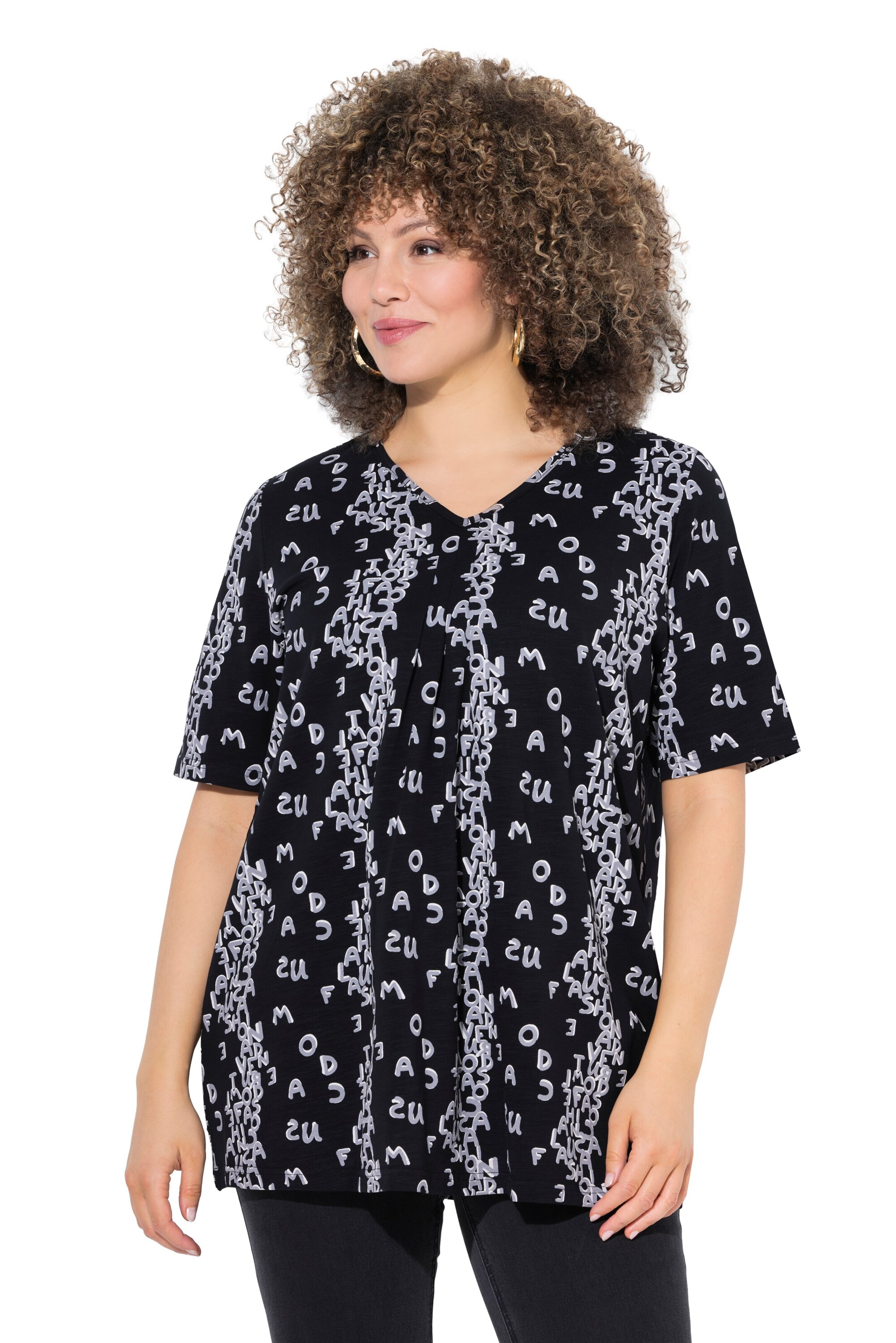 Ulla Popken Shirt in Schwarz: Vorderseite