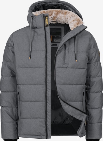 INDICODE JEANS Winterjas 'Hebero' in Grijs: voorkant