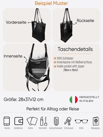 SevaBags Shopper 'Shopper Tasche Damen in Metallic Echtleder' in Schwarz