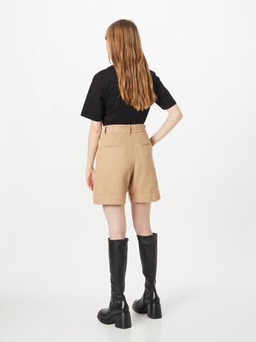 DEDICATED. Regular Pleat-Front Pants 'Grundsund' in Beige