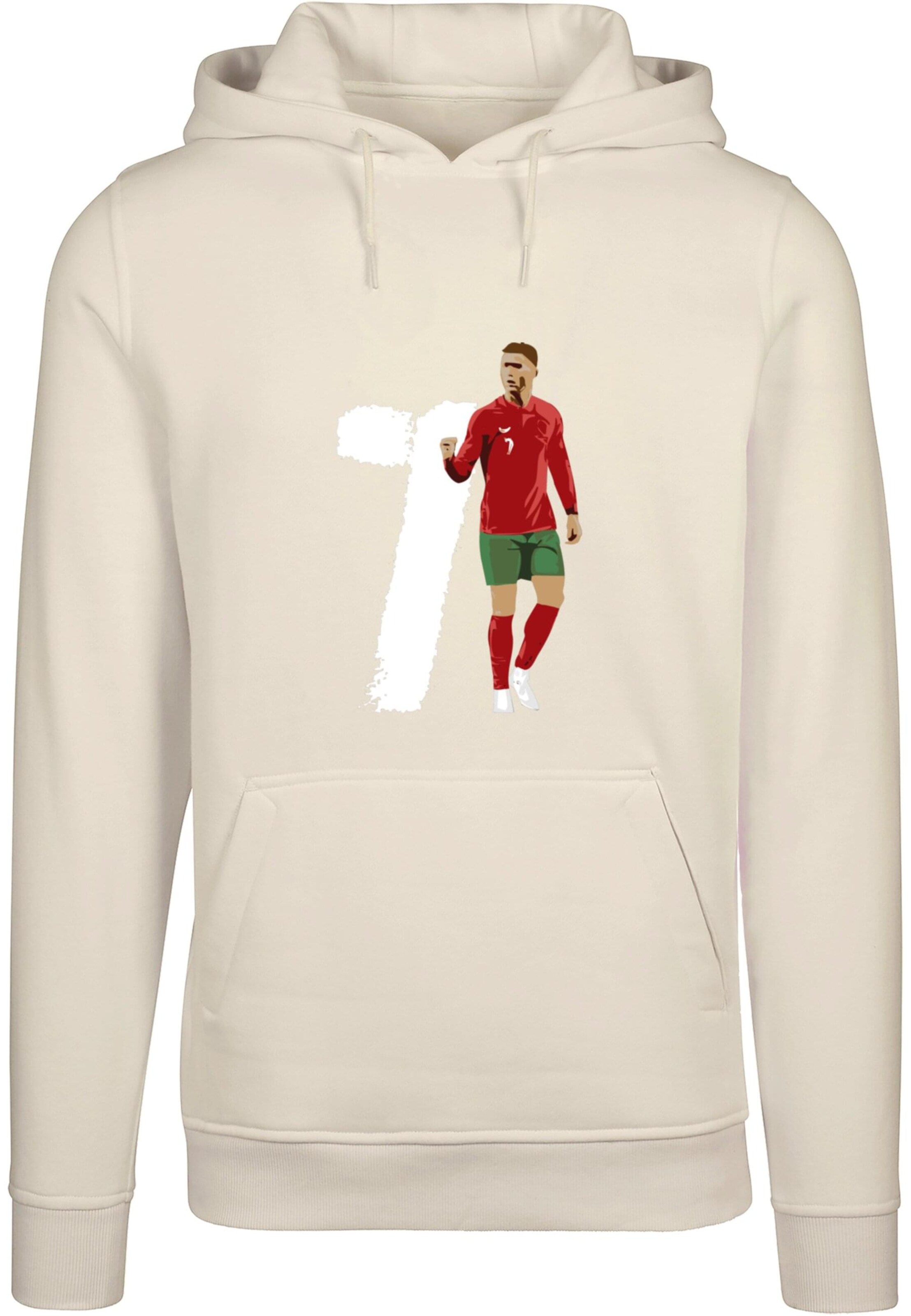 Merchcode Sweatshirt 'Player 3' in Beige: voorkant