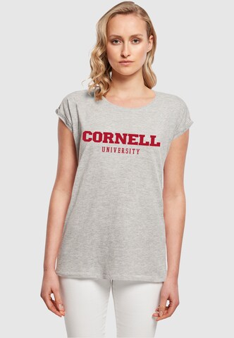 Merchcode Shirt 'Cornell University - Script' in Grey: front