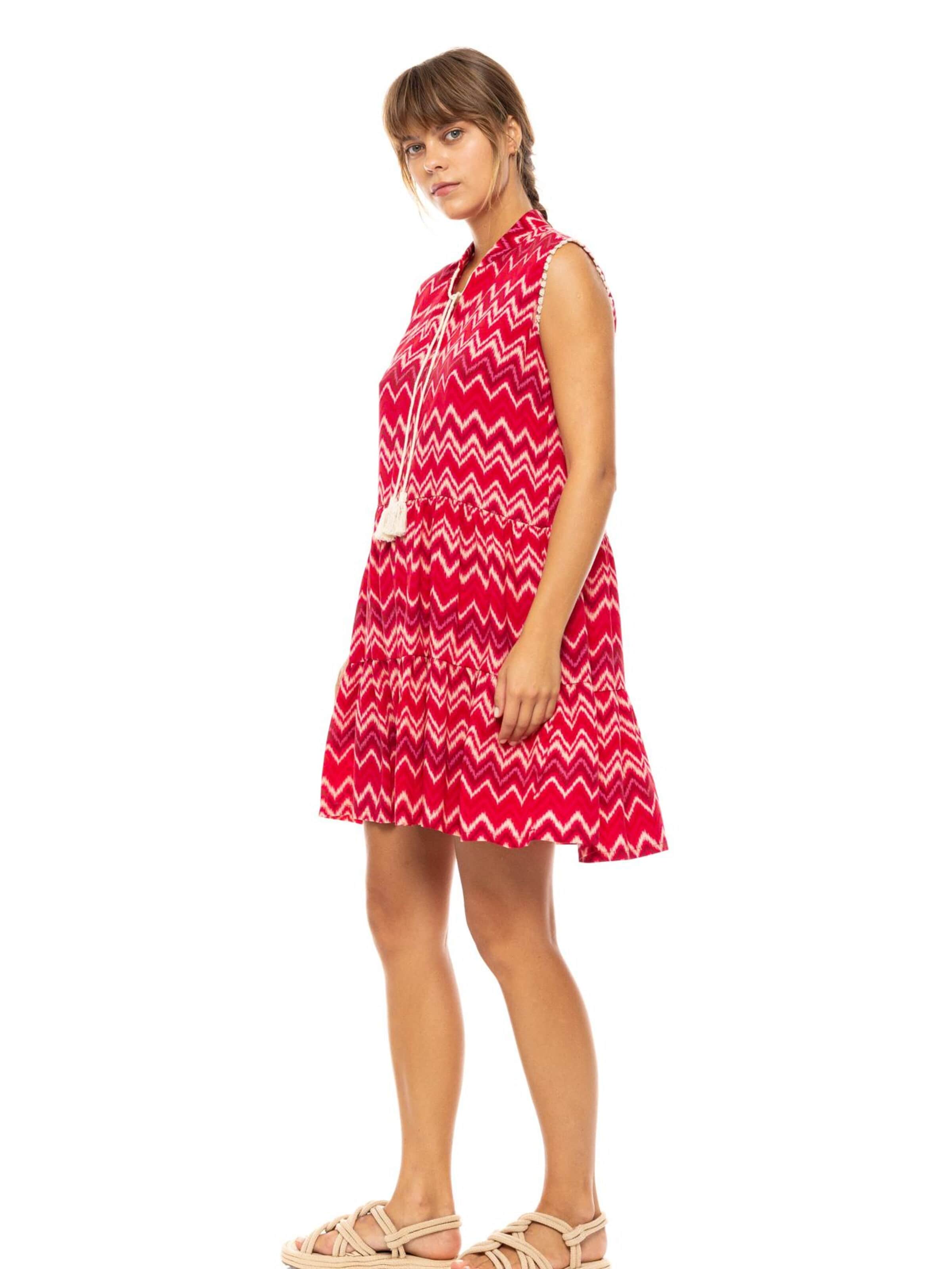 Pink Label Summer dress 'BEACHWEAR RASBERRY RAINBOW' in Red