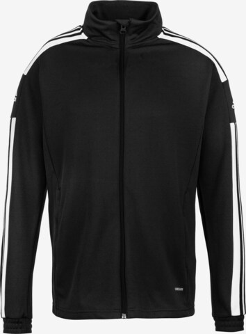 ADIDAS SPORTSWEAR Athletic Zip-Up Hoodie 'Squadra 21' in Black: front